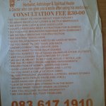 Charlatan pamphlets handed out in Cape Town